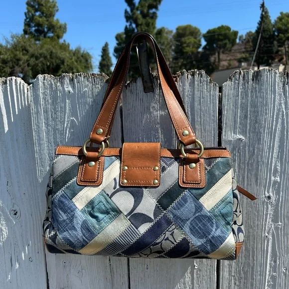 Coach Hampton Jean Turnlock Satchel - B0893-12216 - Picture 8 of 15